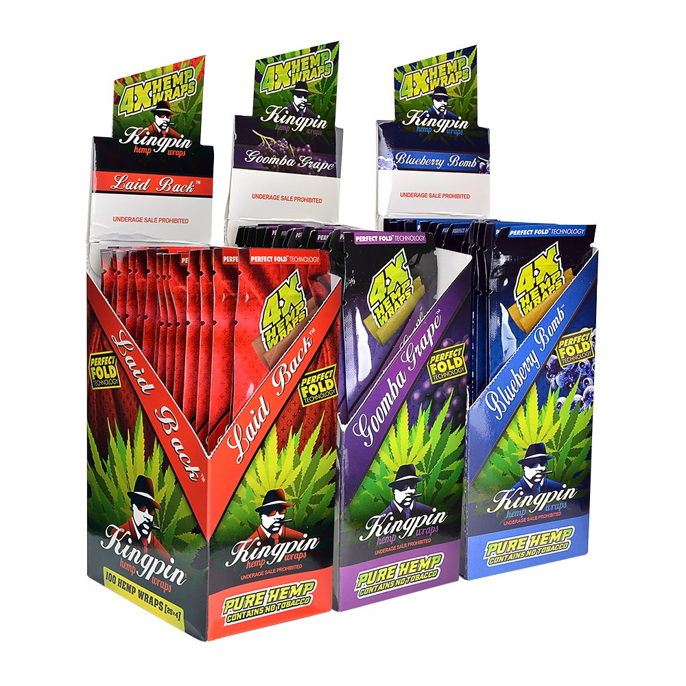 King Pin Hemp Blunt Wraps 4-pack (3 flavors) | Bud Man OC