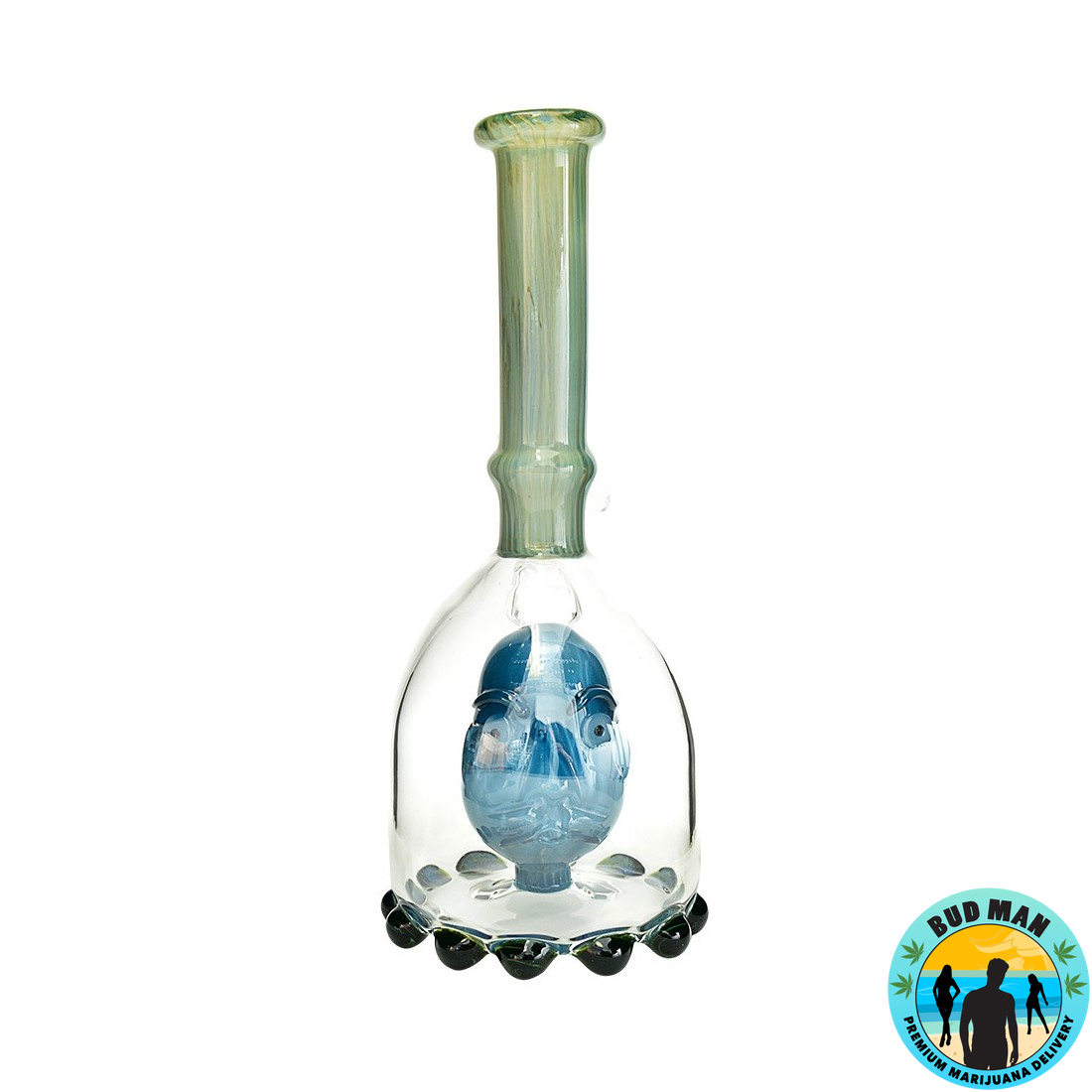 9.5 Water Bottle Flask Style USA Glass Water Pipe - Smoke