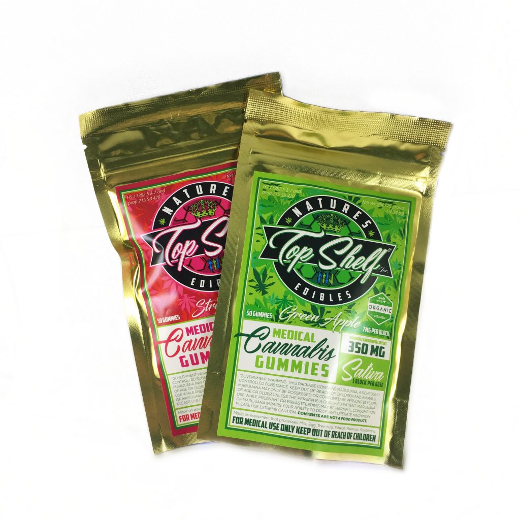 Green Apple 350mg THC Organic Gummies Natures Top Shelf Edibles