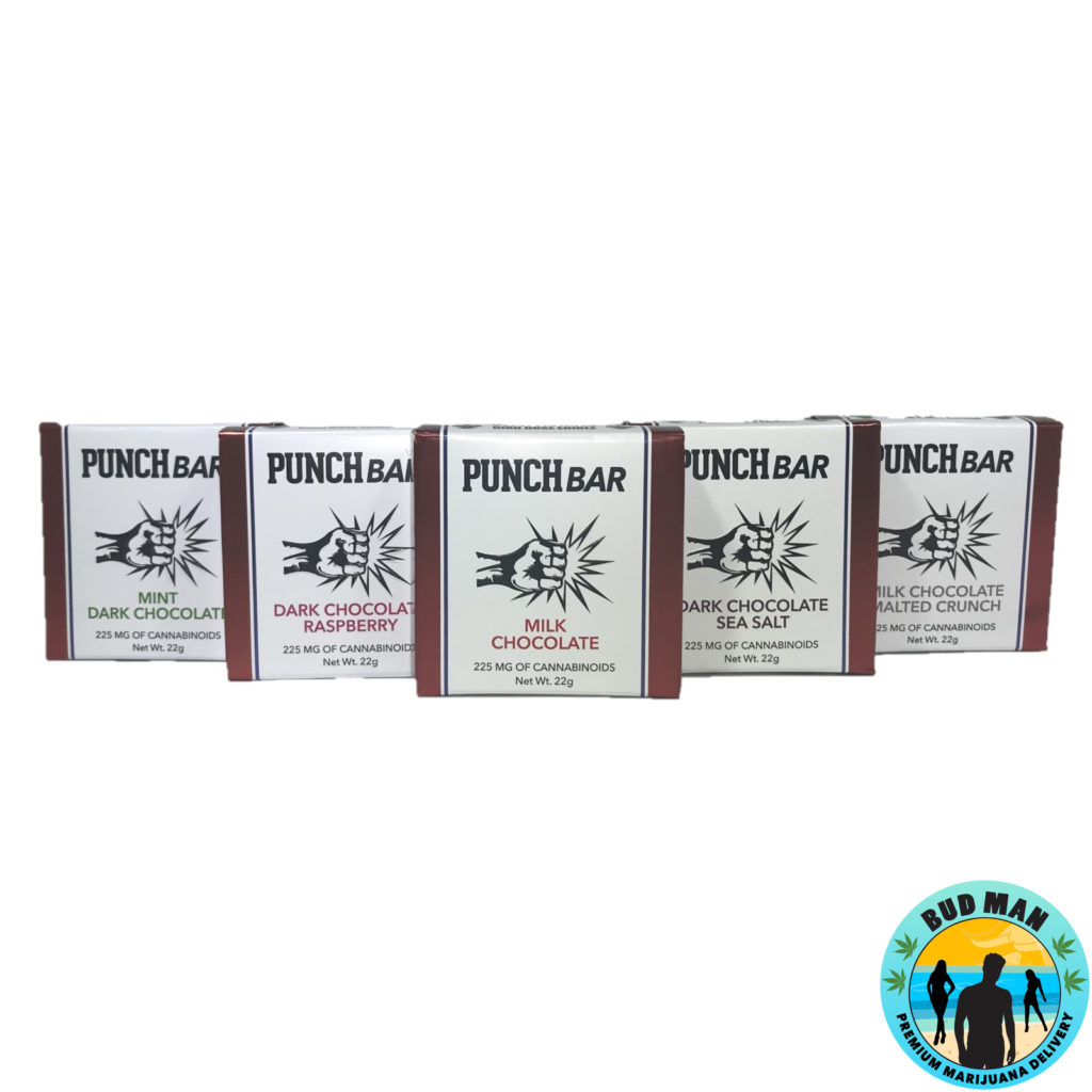 Punch Bar Chocolate Squares (225mg Cannabinoids 10 options) Bud Man