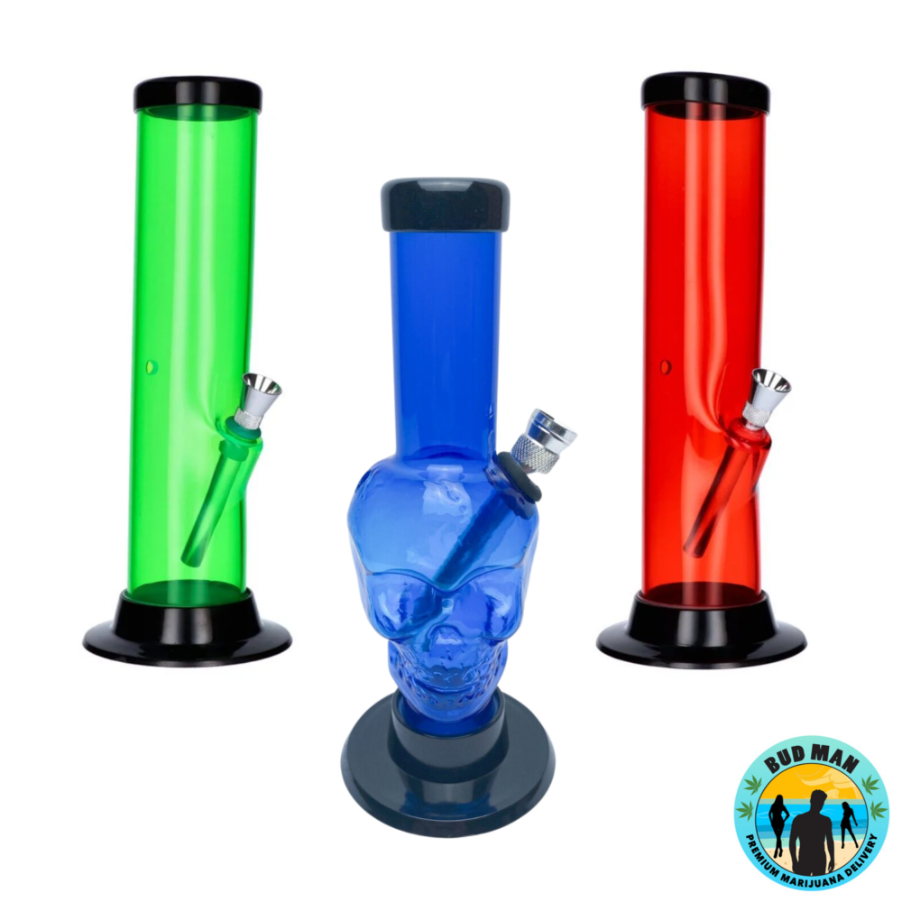 Acrylic Plastic Water Bong (6 inch) Bud Man Orange County Dispensary
