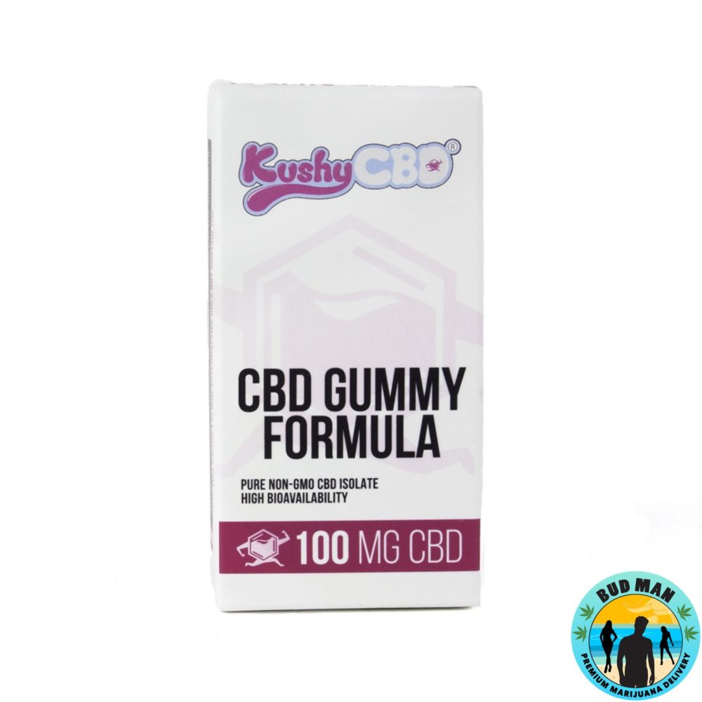 Pure CBD Isolate Peach Gummy Kushy Punch Edibles (100mg CBD) Bud Man