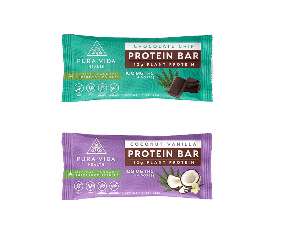 Organic Protein Bars Pura Vida Health (100mg THC 2 options) Bud