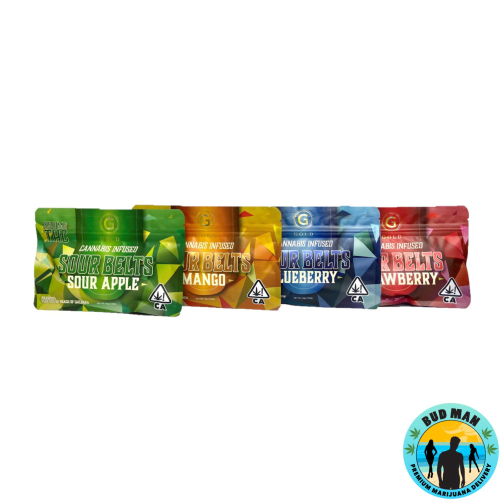 VS1 Gold Cannabis Infused Sour Belts (350mg THC – 4 options): Bud Man ...