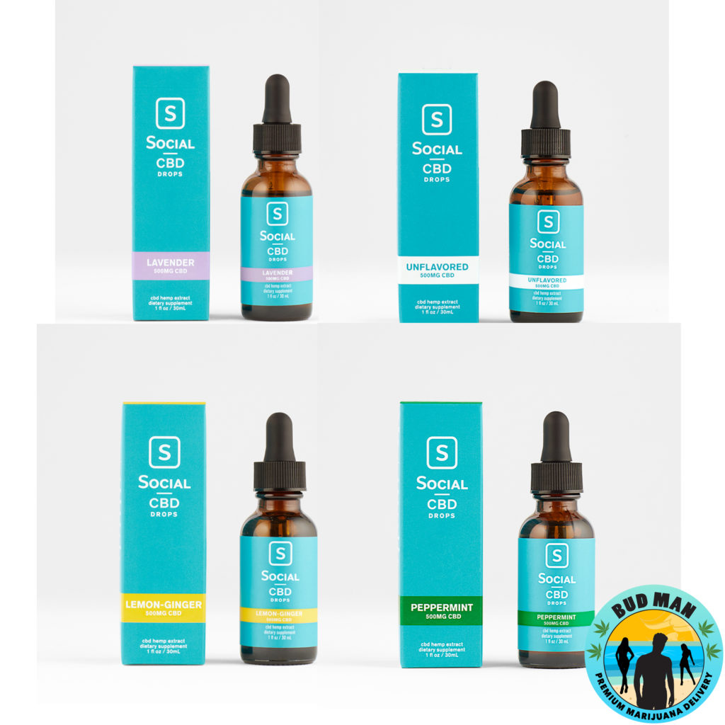 Social CBD Oil Drops (500mg CBD 4 options) Bud Man Orange County