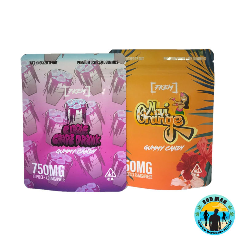FKEM Cannabis Infused Gummies (750mg 9 options) Bud Man Orange