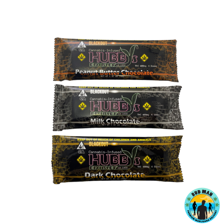 Hubby’s Blackout Chocolate Bars 400mg Thc 3 Options Bud Man Orange County Dispensary Delivery