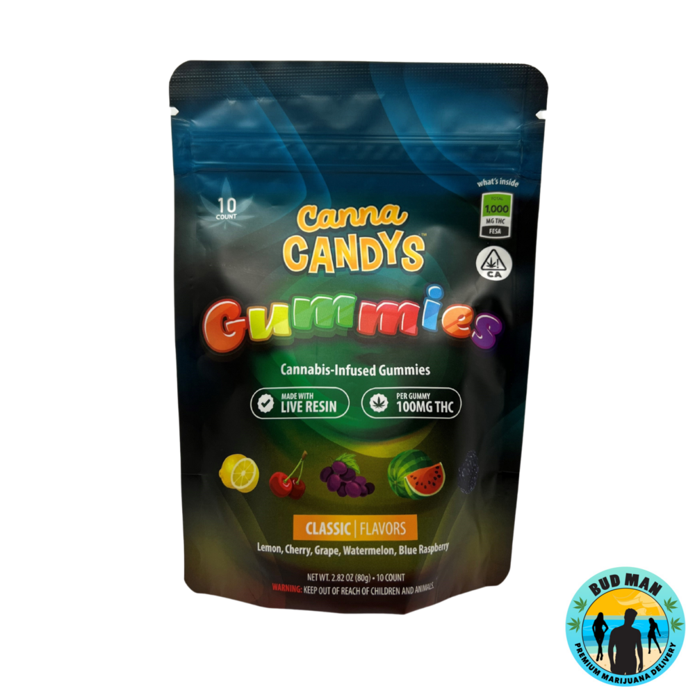 Canna Candys Live Resin Gummies (1,000mg THC – 2 options): Bud Man ...