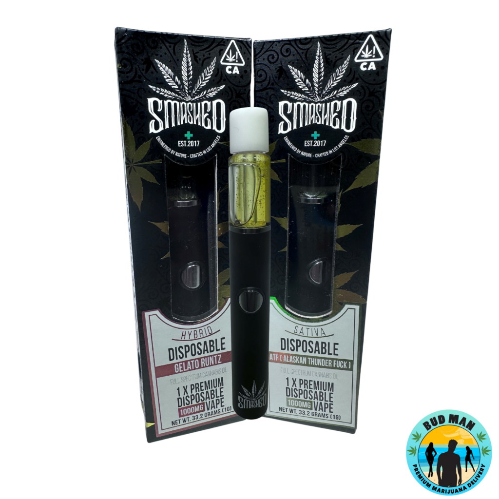 Smashed Disposable Vape Battery and Cartridge Set (1 gram 13 options